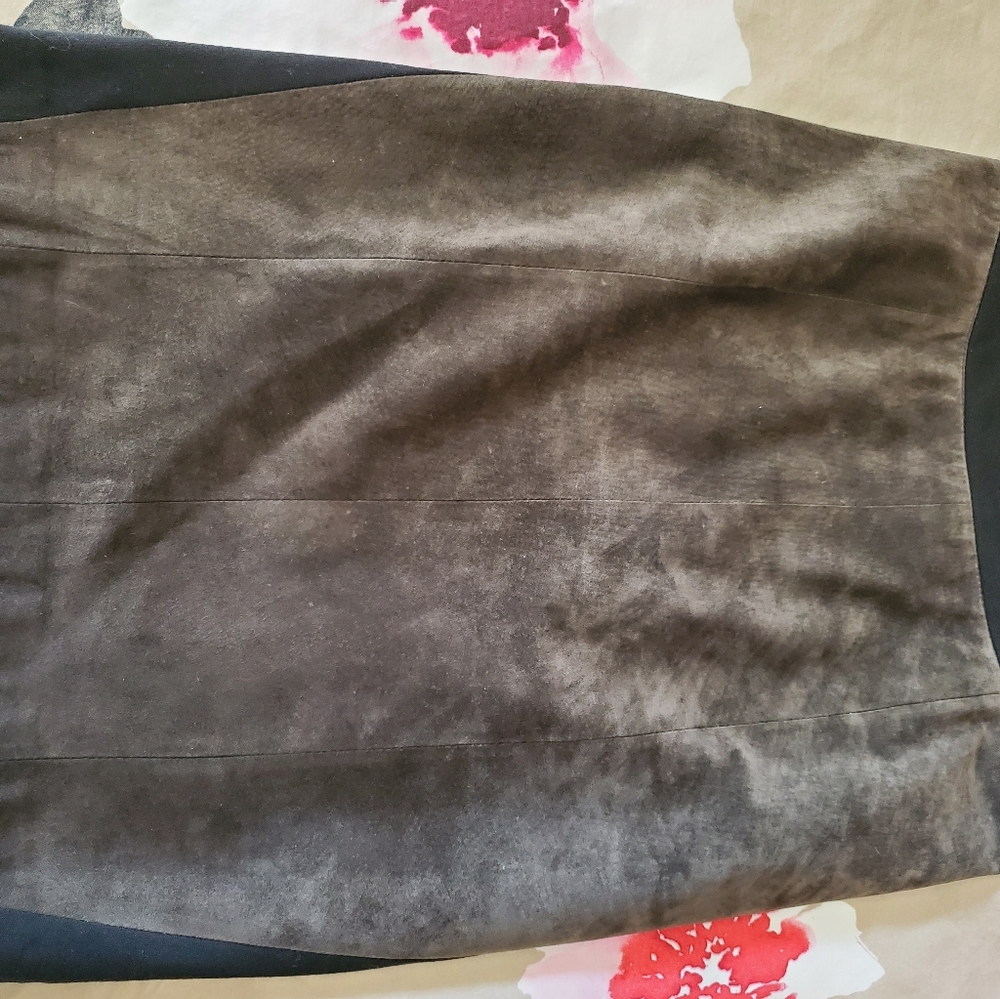 La Fee Verte suede and fabric skirt